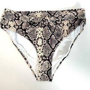 Aqua Swim Womens Animal Print Front Tie Swim Bottoms